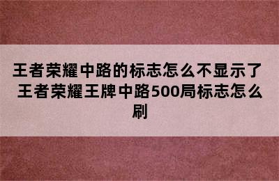 王者荣耀中路的标志怎么不显示了 王者荣耀王牌中路500局标志怎么刷